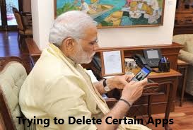 PM Modi with his phone