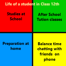 The priorities of a class 12th student