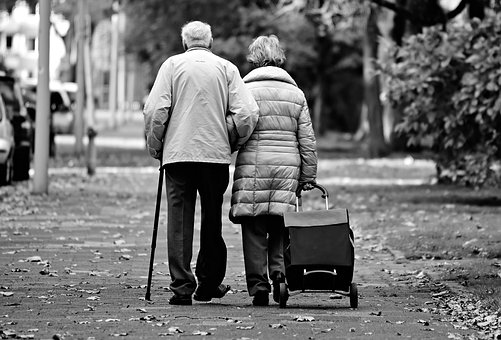 The Grandparents giving company to each other