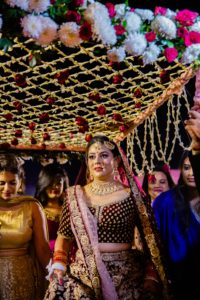 Bride arrives with the Bridesmaid