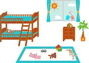 The kids room is designed with lot of love and affection