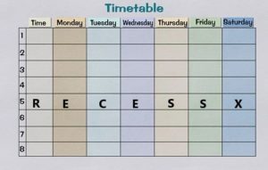 Recess was the most important time in a class timetable