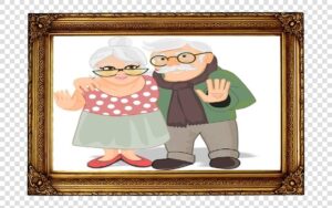 A photo frame of Grandparents