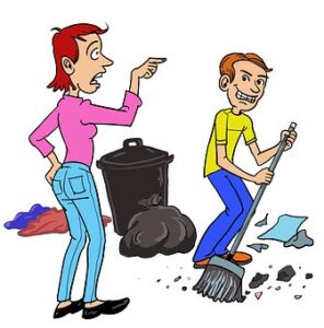 Wife ordering husband over cleanliness