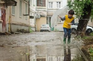 Playing in the rains